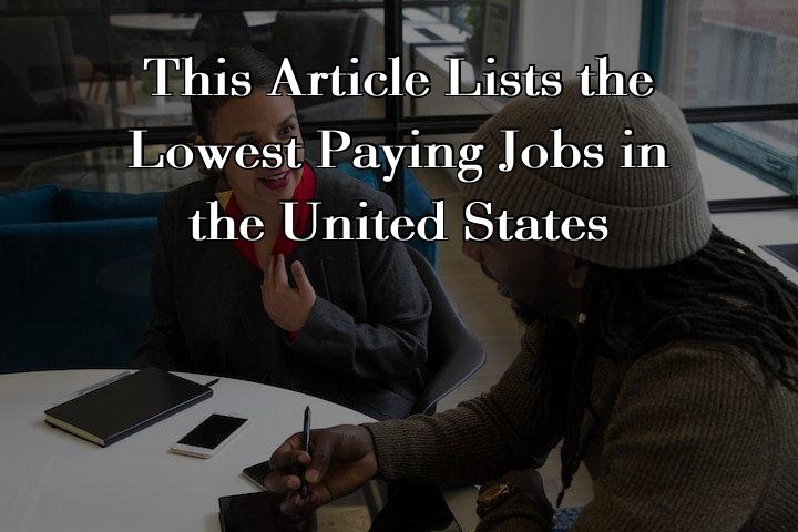 Lowest Paying Job